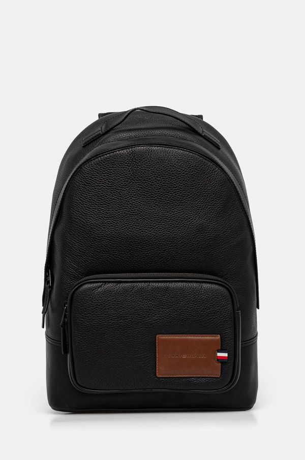 Tommy Hilfiger Kožni ruksak Tommy Hilfiger za muškarce, boja: crna, veliki, bez uzorka, AM0AM13076