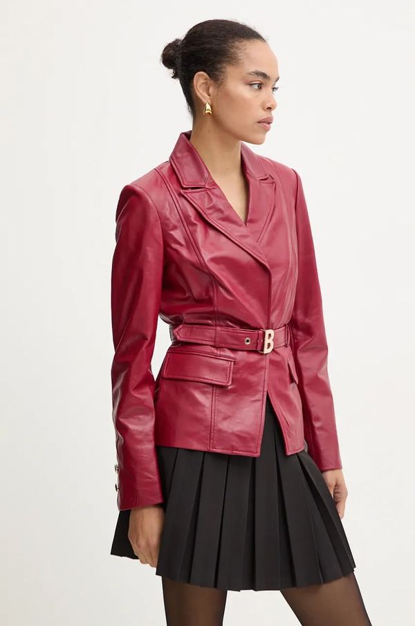Blugirl Blumarine Kožni sako Blugirl Blumarine boja: bordo, jednoredno zakopčavanje, bez uzorka, RF4128.P0356