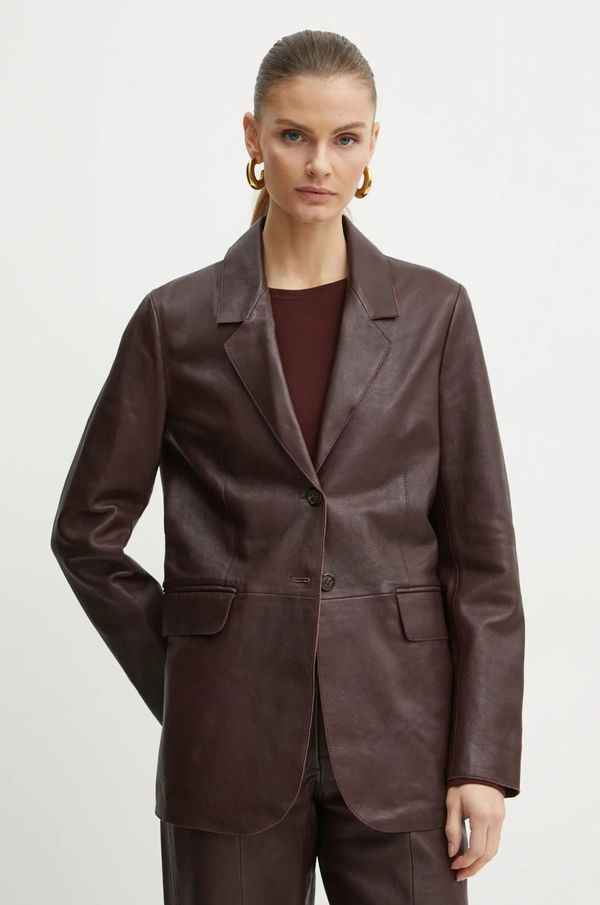 Forte Forte Kožni sako Forte Forte boja: crvena, jednoredno zakopčavanje, bez uzorka, 13214_my jacket