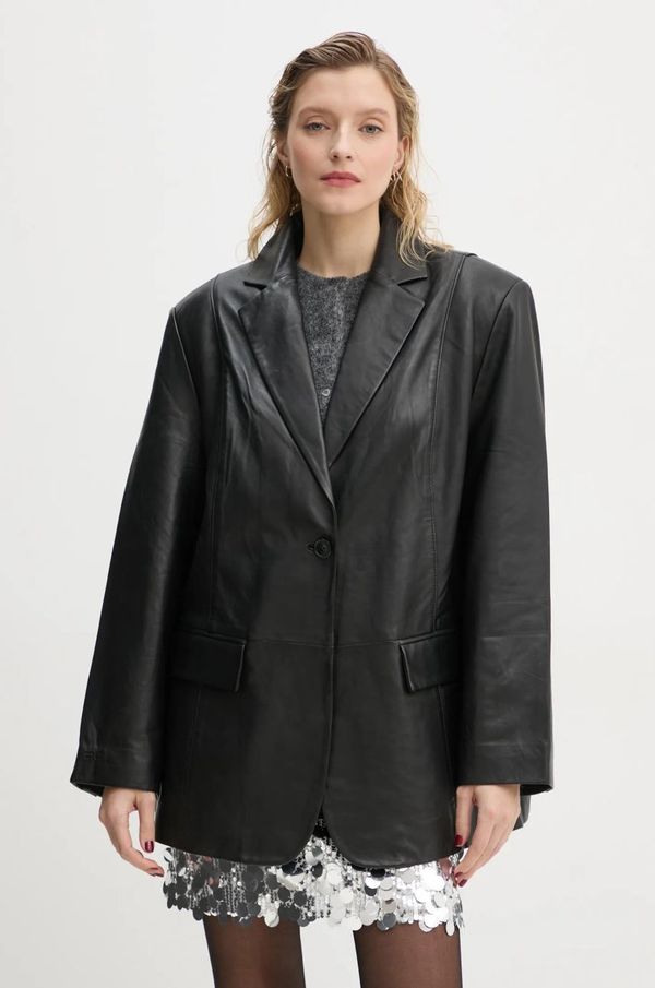 Gestuz Kožni sako Gestuz boja: crna, jednoredno zakopčavanje, bez uzorka, 10909547