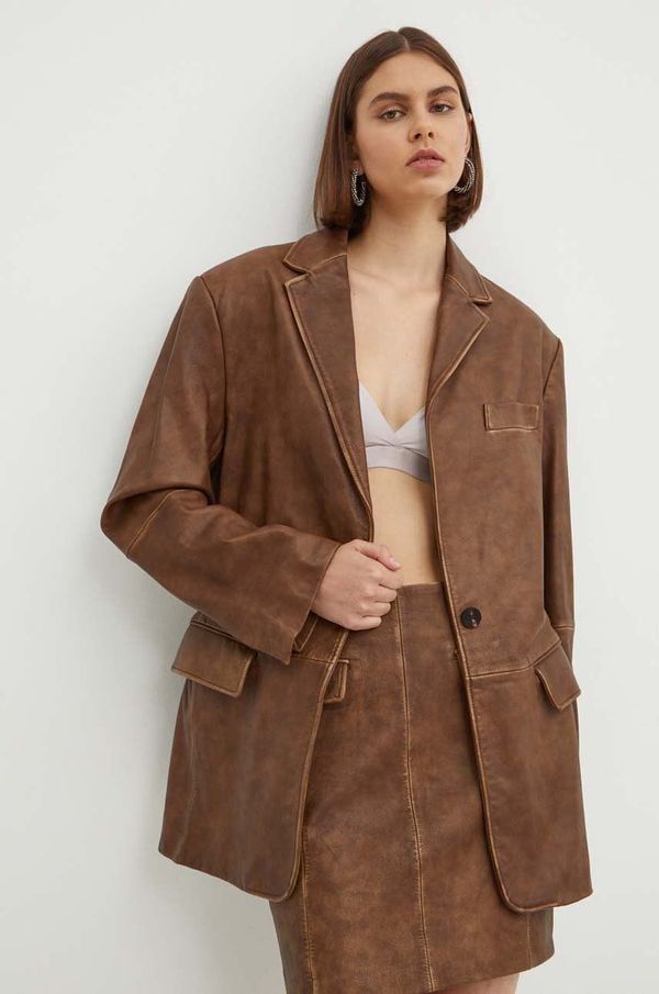 Hugo Kožni sako HUGO boja: smeđa, jednoredno zakopčavanje, bez uzorka, 50516757