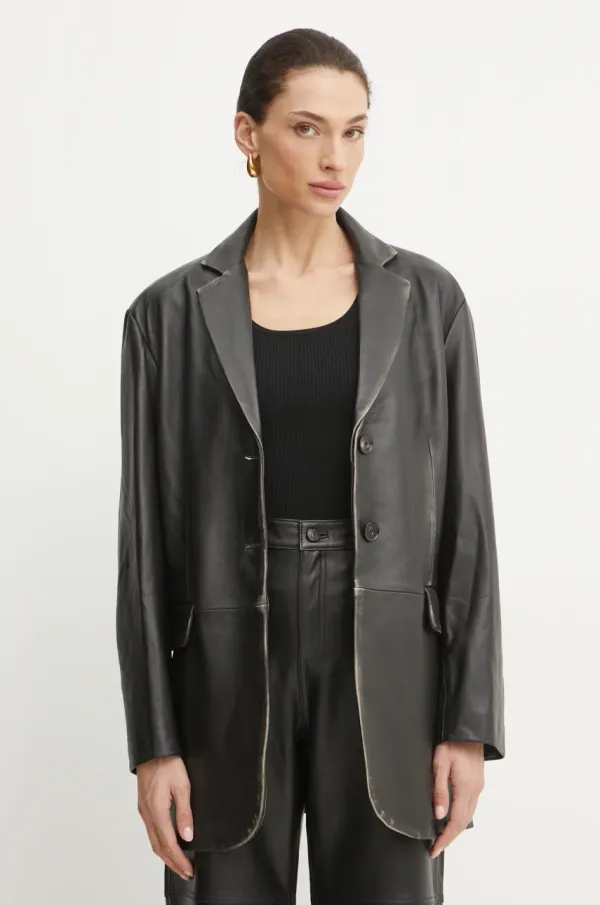 Liviana Conti Kožni sako Liviana Conti boja: crna, jednoredno zakopčavanje, bez uzorka, F5SX41