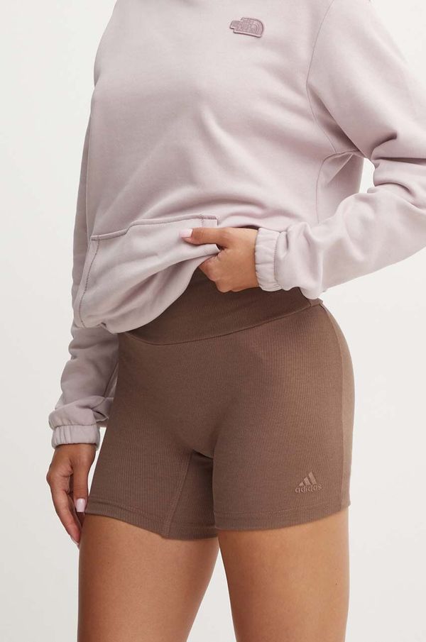 adidas Kratke hlače adidas All SZN za žene, boja: smeđa, bez uzorka, visoki struk, IY6742