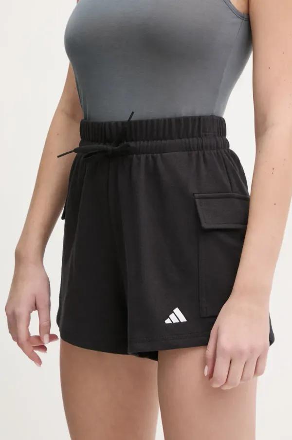 adidas Kratke hlače adidas Essentials za žene, boja: crna, bez uzorka, visoki struk, JD9944