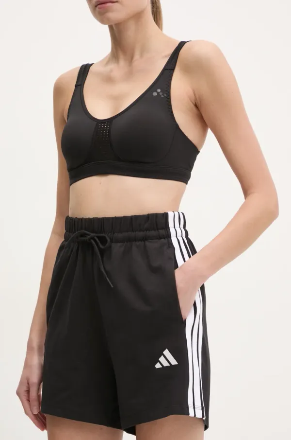 adidas Kratke hlače adidas Essentials za žene, boja: crna, s uzorkom, visoki struk, JD0908