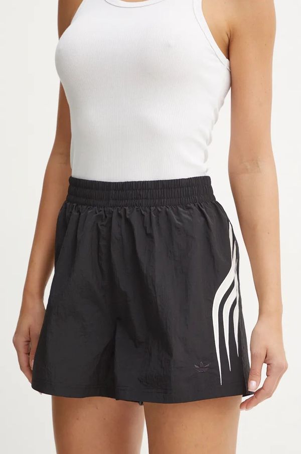 adidas Originals Kratke hlače adidas Originals za žene, boja: crna, s uzorkom, visoki struk, IW5505