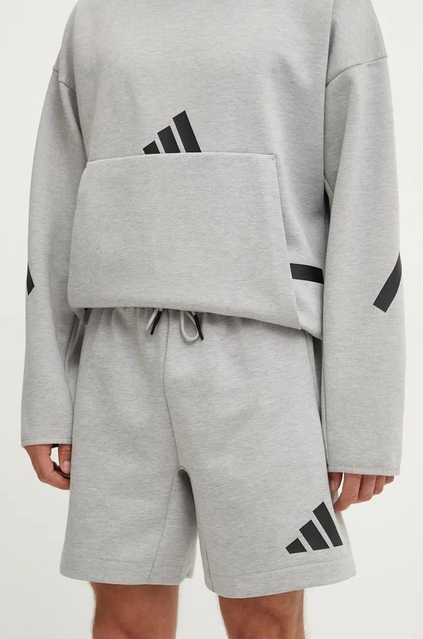 adidas Kratke hlače adidas ZNE za muškarce, boja: siva, melanž, JJ4892
