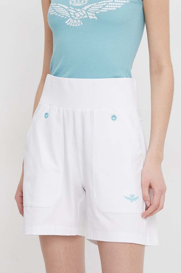 Aeronautica Militare Kratke hlače Aeronautica Militare za žene, boja: bijela, bez uzorka, visoki struk