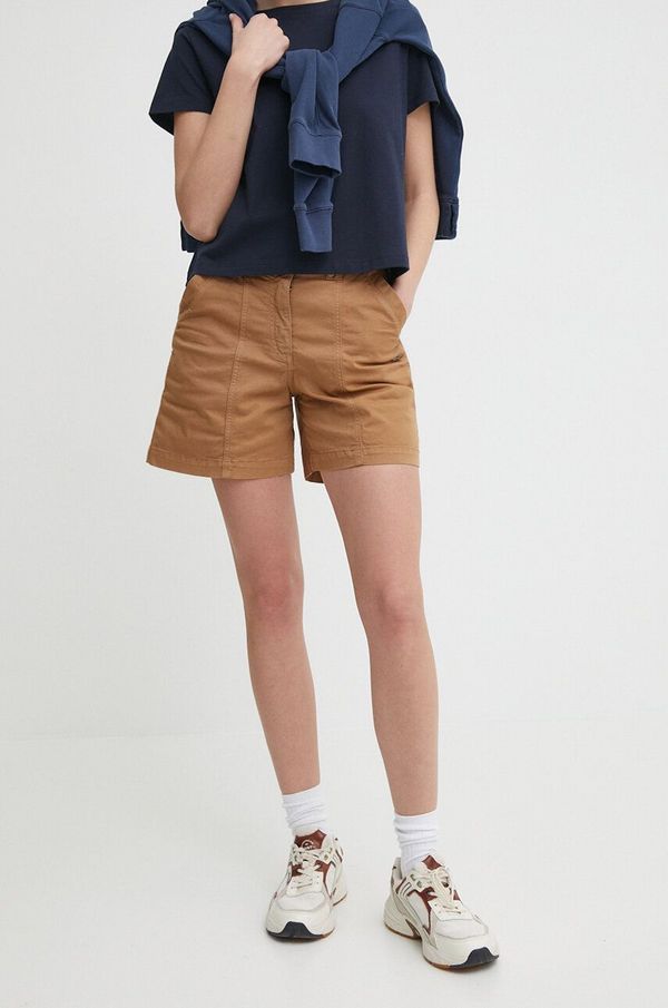 Aeronautica Militare Kratke hlače Aeronautica Militare za žene, boja: smeđa, bez uzorka, visoki struk, BE222DCT3276