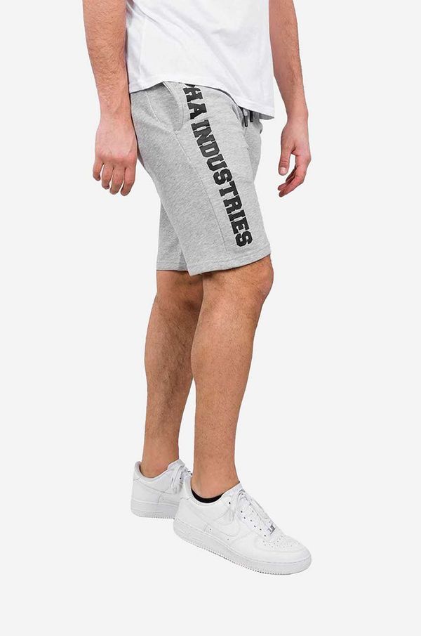 Alpha Industries Kratke hlače Alpha Industries Big Letters za muškarce, boja: siva, melanž, 126344.17-grey