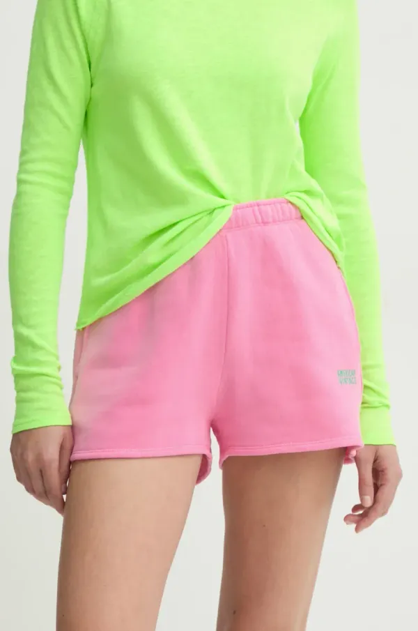 American Vintage Kratke hlače American Vintage za žene, boja: ružičasta, bez uzorka, visoki struk, IZU09AE25