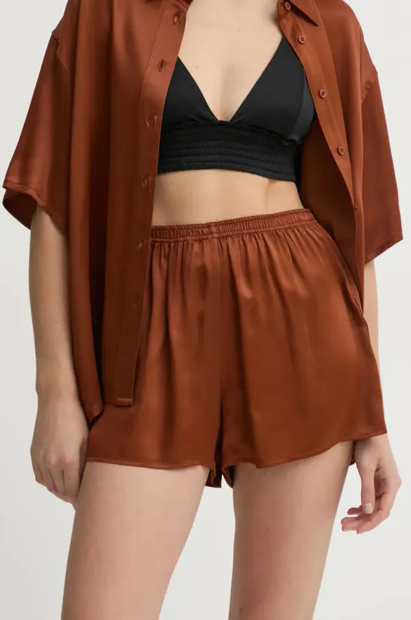 American Vintage Kratke hlače American Vintage za žene, boja: smeđa, bez uzorka, visoki struk, UNY09AE25