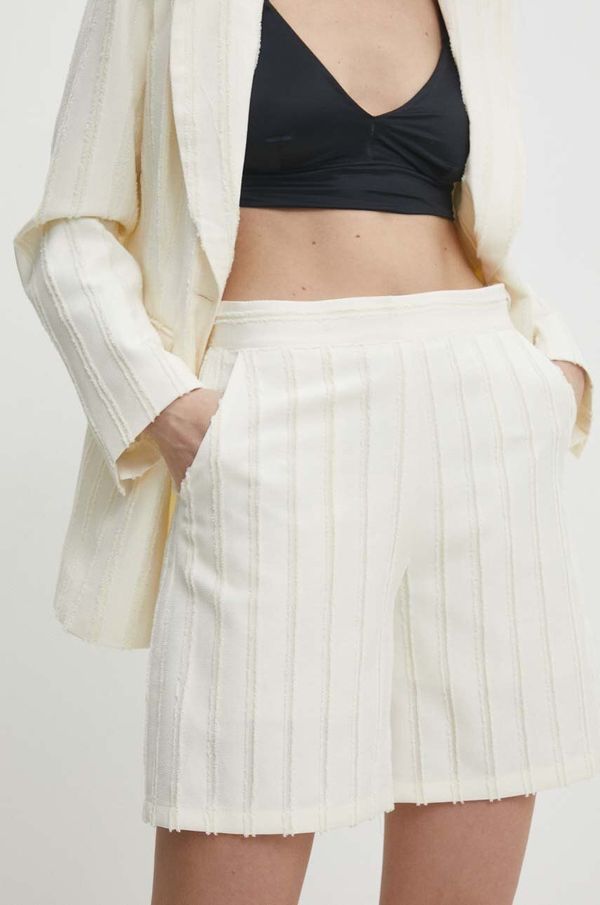 Answear Lab Kratke hlače Answear Lab za žene, boja: bež, bez uzorka, visoki struk