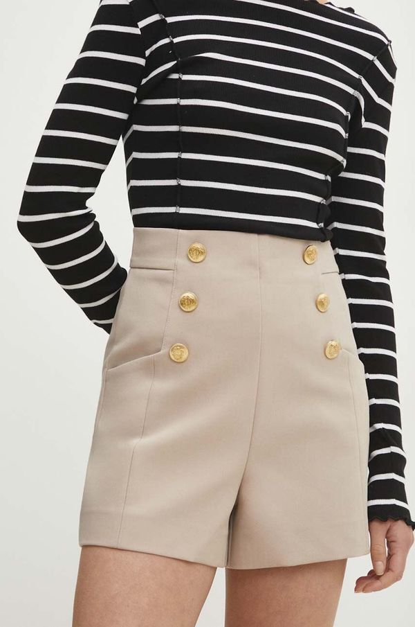Answear Lab Kratke hlače Answear Lab za žene, boja: bež, bez uzorka, visoki struk