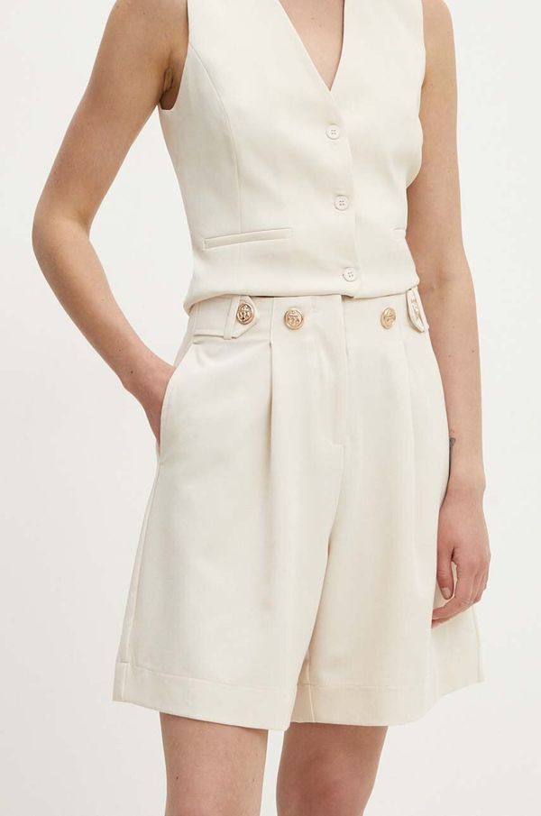 Answear Lab Kratke hlače Answear Lab za žene, boja: bež, bez uzorka, visoki struk