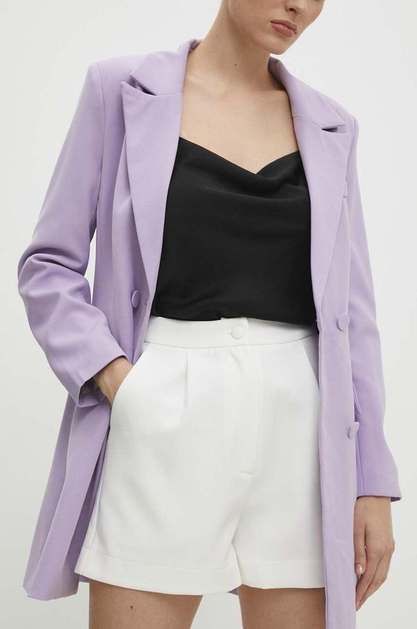 Answear Lab Kratke hlače Answear Lab za žene, boja: bijela, bez uzorka, visoki struk