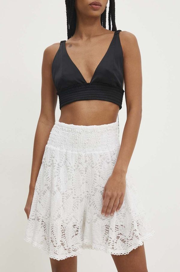 Answear Lab Kratke hlače Answear Lab za žene, boja: bijela, s uzorkom, visoki struk