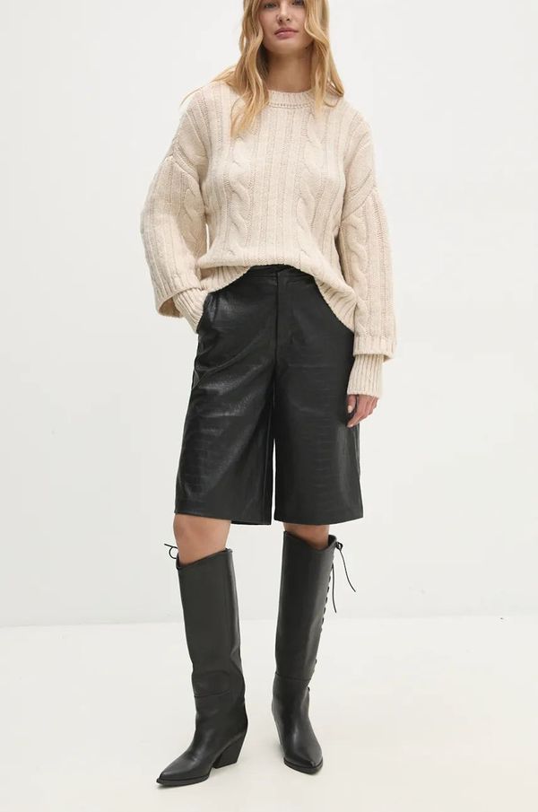 Answear Lab Kratke hlače Answear Lab za žene, boja: crna, bez uzorka, visoki struk