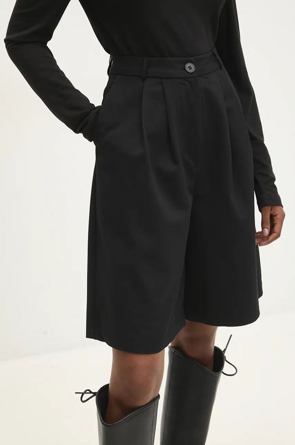 Answear Lab Kratke hlače Answear Lab za žene, boja: crna, bez uzorka, visoki struk