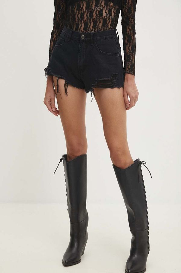 Answear Lab Kratke hlače Answear Lab za žene, boja: crna, bez uzorka, visoki struk