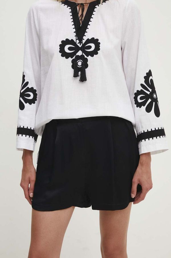 Answear Lab Kratke hlače Answear Lab za žene, boja: crna, bez uzorka, visoki struk