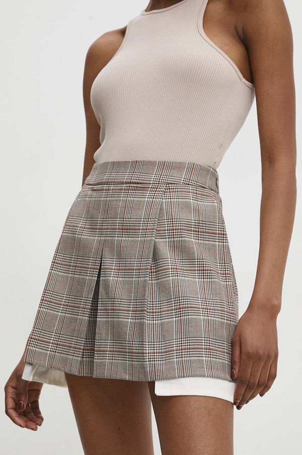 Answear Lab Kratke hlače Answear Lab za žene, boja: siva, s uzorkom, visoki struk