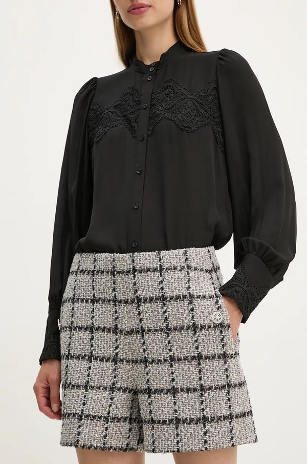 Bruuns Bazaar Kratke hlače Bruuns Bazaar DoxaBBNadiata shorts za žene, boja: siva, s uzorkom, visoki struk, BBW4176