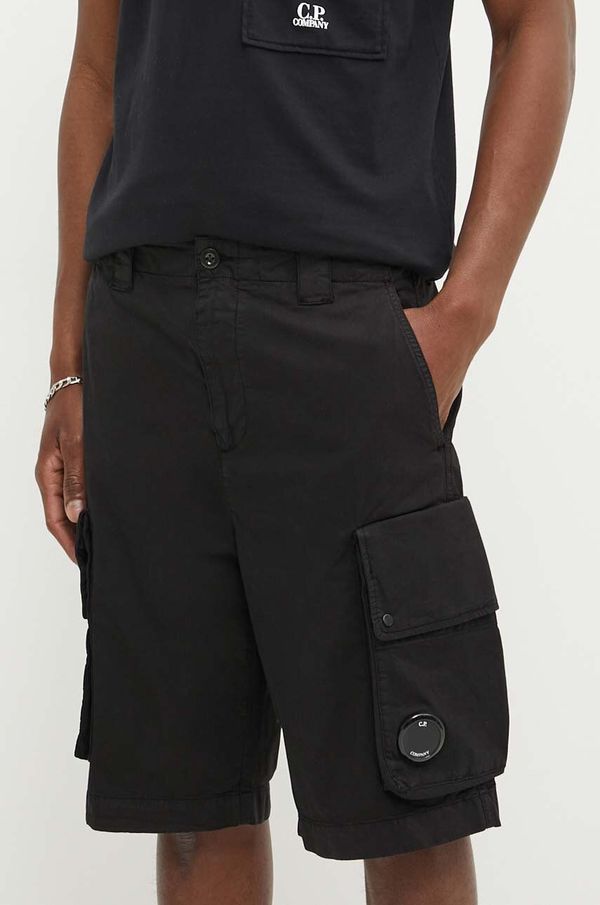 C.P. Company Kratke hlače C.P. Company Twill Stretch Cargo za muškarce, boja: crna, 16CMBE295A006026O