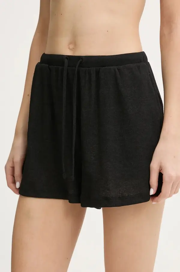 Calvin Klein Kratke hlače Calvin Klein za žene, boja: crna, bez uzorka, visoki struk, KW0KW02820