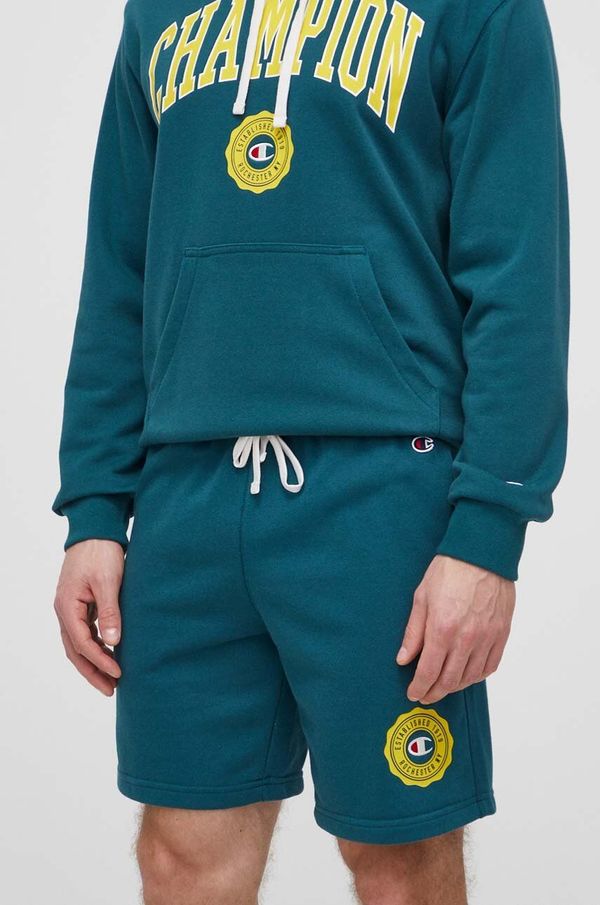 Champion Kratke hlače Champion za muškarce, boja: zelena, melanž