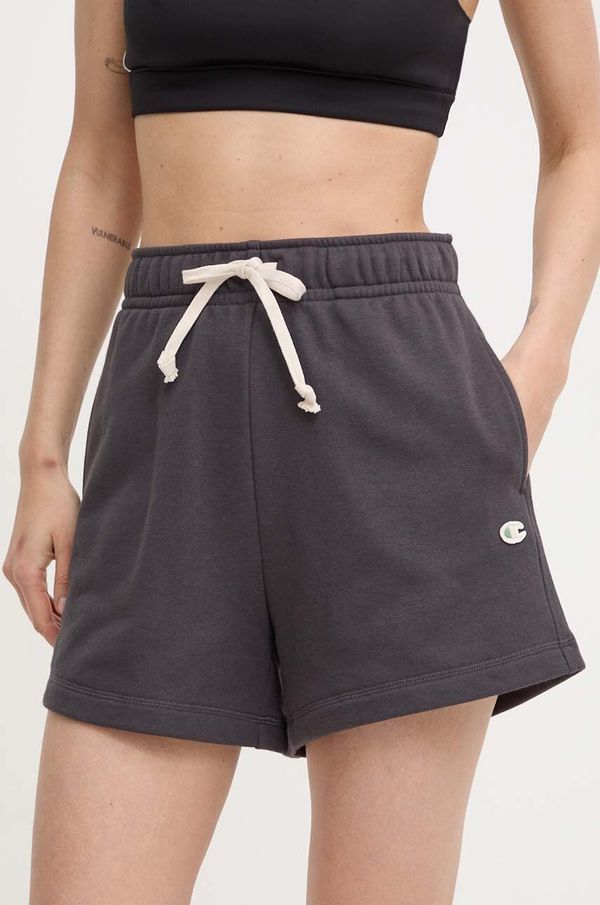 Champion Kratke hlače Champion za žene, boja: siva, bez uzorka, visoki struk, E10009