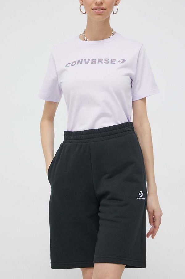 Converse Kratke hlače Converse boja: crna, glatki materijal, 10023875.A01-Black