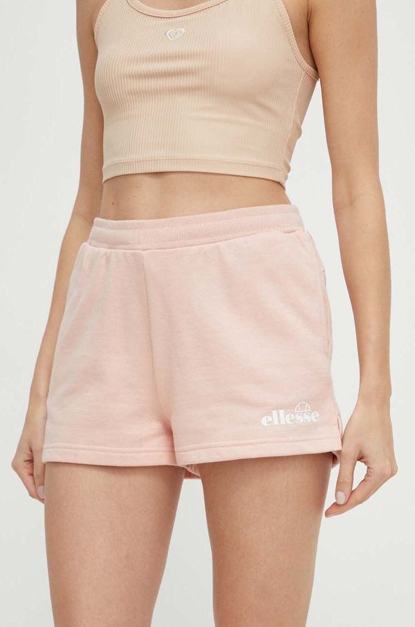 Ellesse Kratke hlače Ellesse Kyrana Short za žene, boja: ružičasta, s tiskom, srednje visoki struk, SGP16456