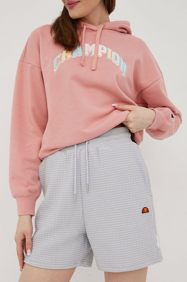 Ellesse Kratke hlače Ellesse za žene, boja: siva, glatki materijal, visoki struk