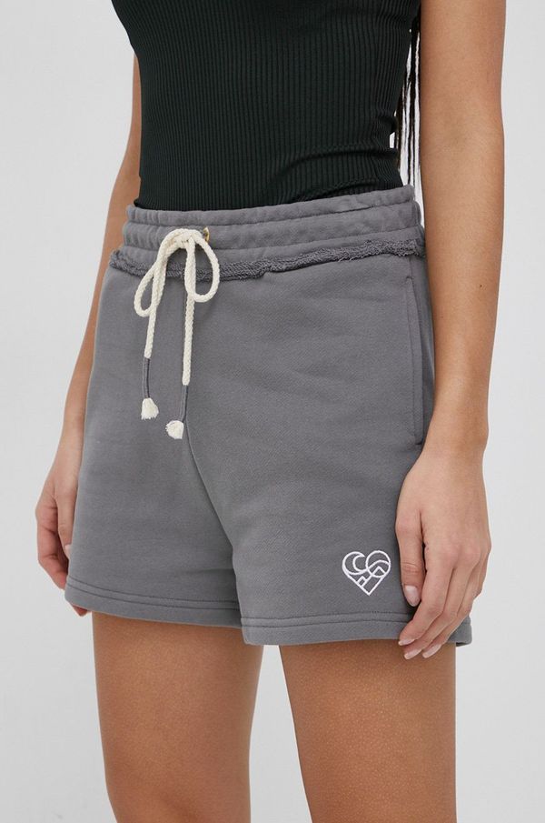 Femi Stories Kratke hlače Femi Stories za žene, boja: siva, s aplikacijom, visoki struk