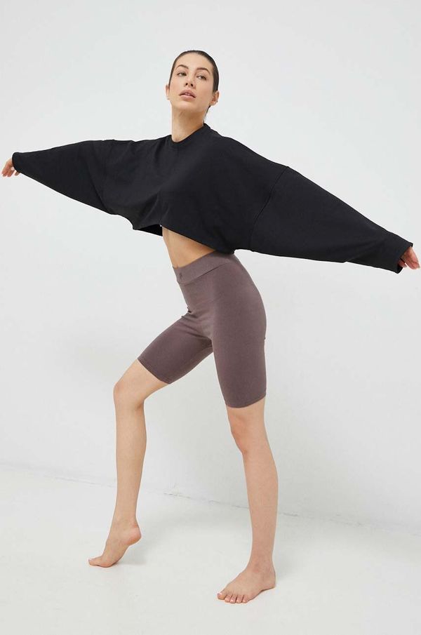 Fila Kratke hlače Fila Collias za žene, boja: siva, glatki materijal, visoki struk