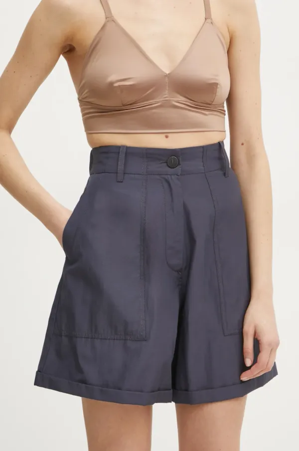 Forte Forte Kratke hlače Forte Forte za žene, boja: tamno plava, bez uzorka, visoki struk, 13577.my pants