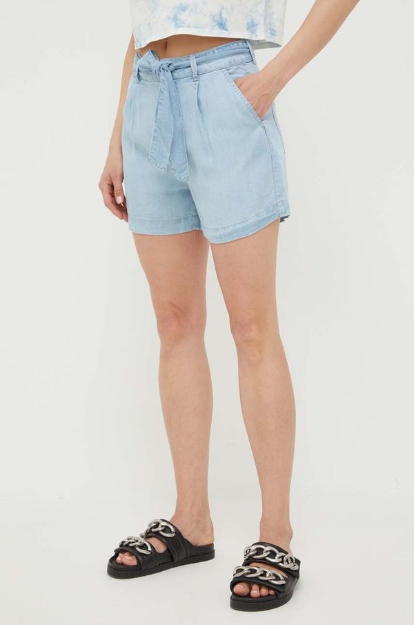 Guess Kratke hlače Guess za žene, glatki materijal, visoki struk