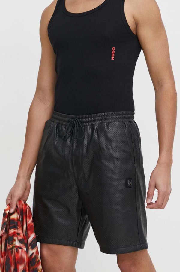Hugo Kratke hlače HUGO za muškarce, boja: crna
