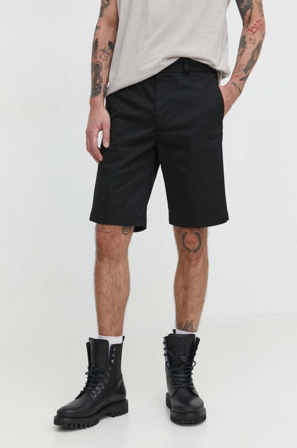 Hugo Kratke hlače HUGO za muškarce, boja: crna