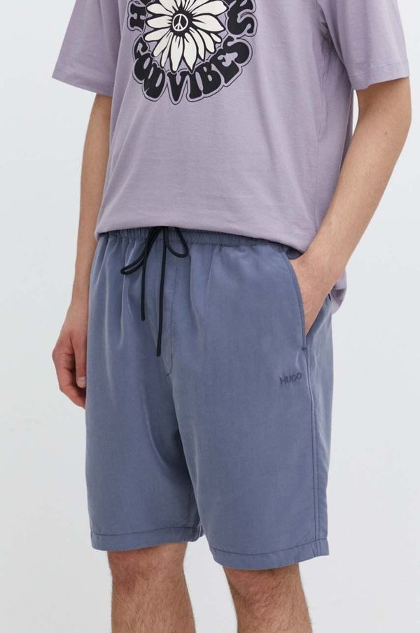 Hugo Kratke hlače HUGO za muškarce, boja: siva