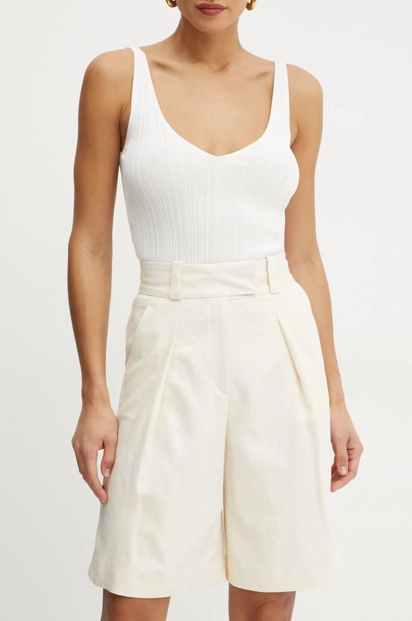 Ivy Oak Kratke hlače Ivy Oak za žene, boja: bež, bez uzorka, visoki struk, IO115171