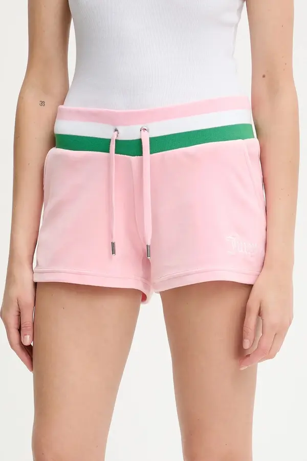 Juicy Couture Kratke hlače Juicy Couture VELOUR STRIPE BOOTY SHORT