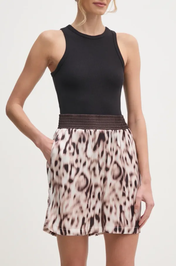 Liu Jo Kratke hlače Liu Jo za žene, boja: bež, s uzorkom, visoki struk, TA5198 TS964