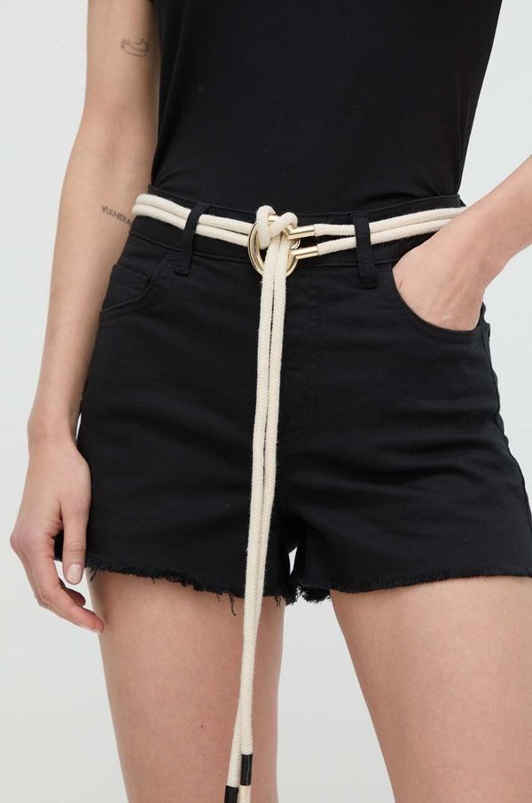 Liu Jo Kratke hlače Liu Jo za žene, boja: crna, bez uzorka, visoki struk