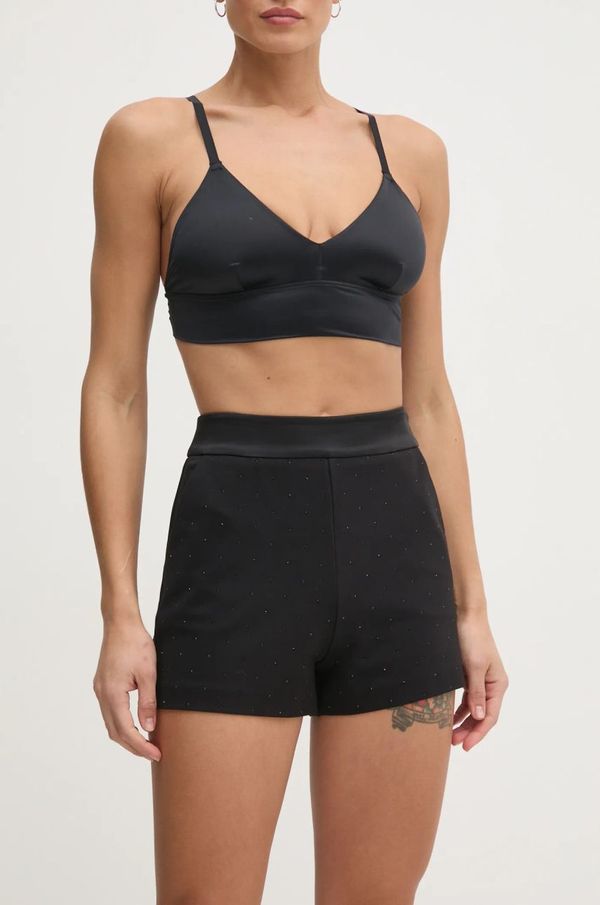 Marciano Guess Kratke hlače Marciano Guess SHIMMY za žene, boja: crna, s aplikacijom, visoki struk, 5RGD12 6304A