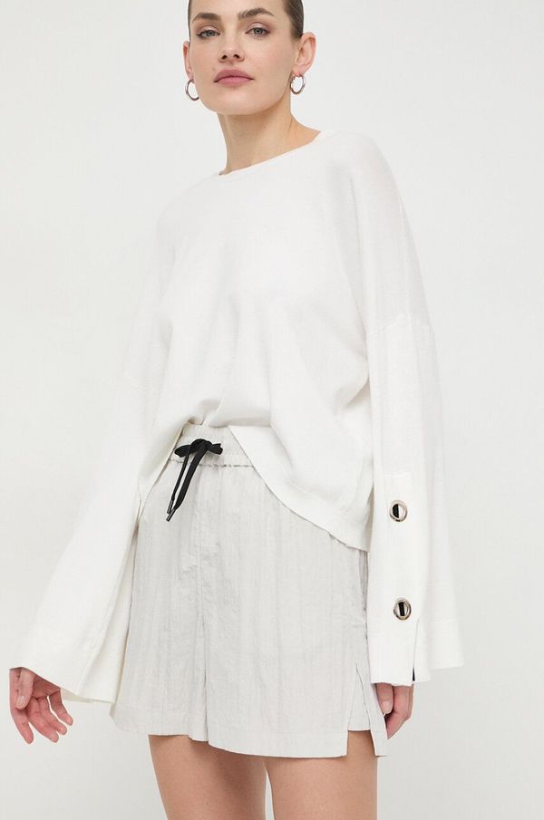 Max Mara Leisure Kratke hlače Max Mara Leisure za žene, boja: bež, bez uzorka, visoki struk