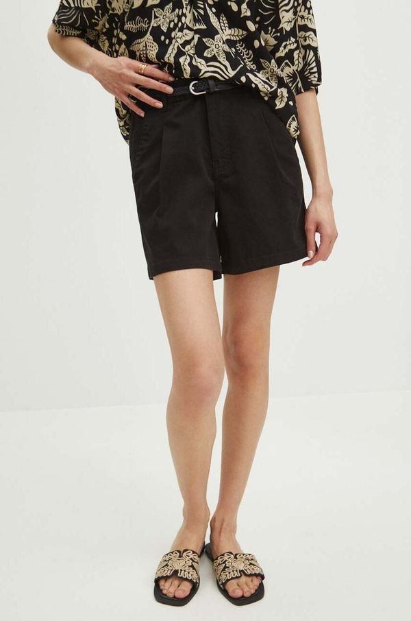 Medicine Kratke hlače Medicine za žene, boja: crna, bez uzorka, srednje visoki struk