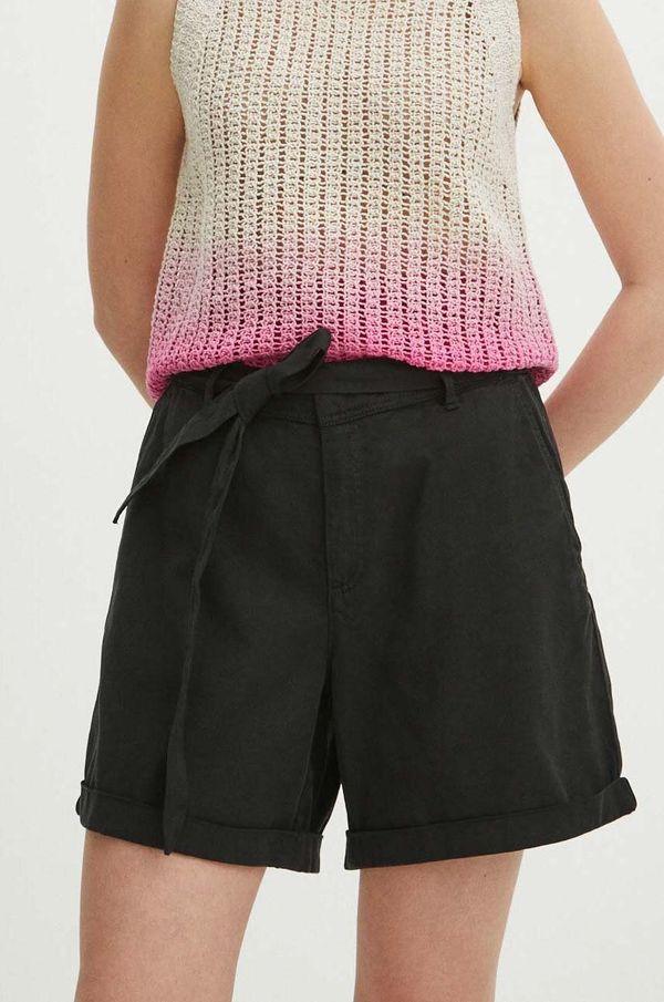 Medicine Kratke hlače Medicine za žene, boja: crna, bez uzorka, visoki struk