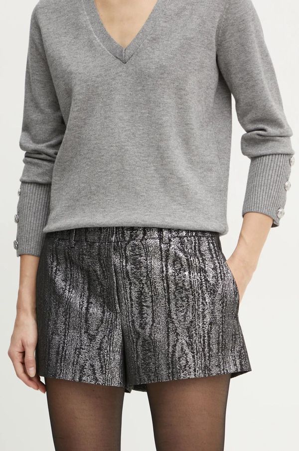 MICHAEL Michael Kors Kratke hlače MICHAEL Michael Kors za žene, boja: srebrna, s uzorkom, visoki struk, MF430QJF12